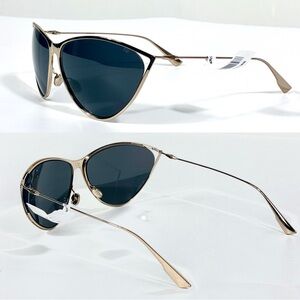 Christian Dior New Motards 65mm Oversize Cat Eye Sunglasses Gold Grey NEW